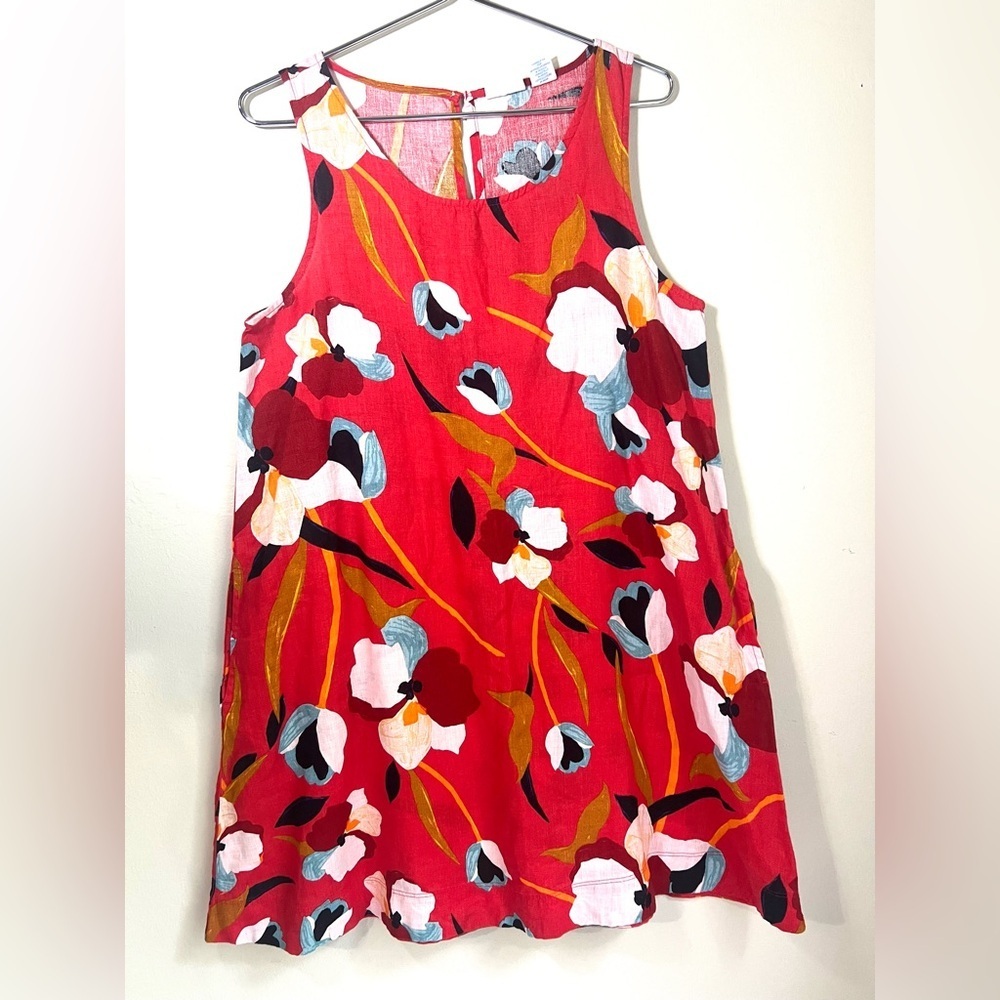 Sigrid Olsen Red Floral  Dress